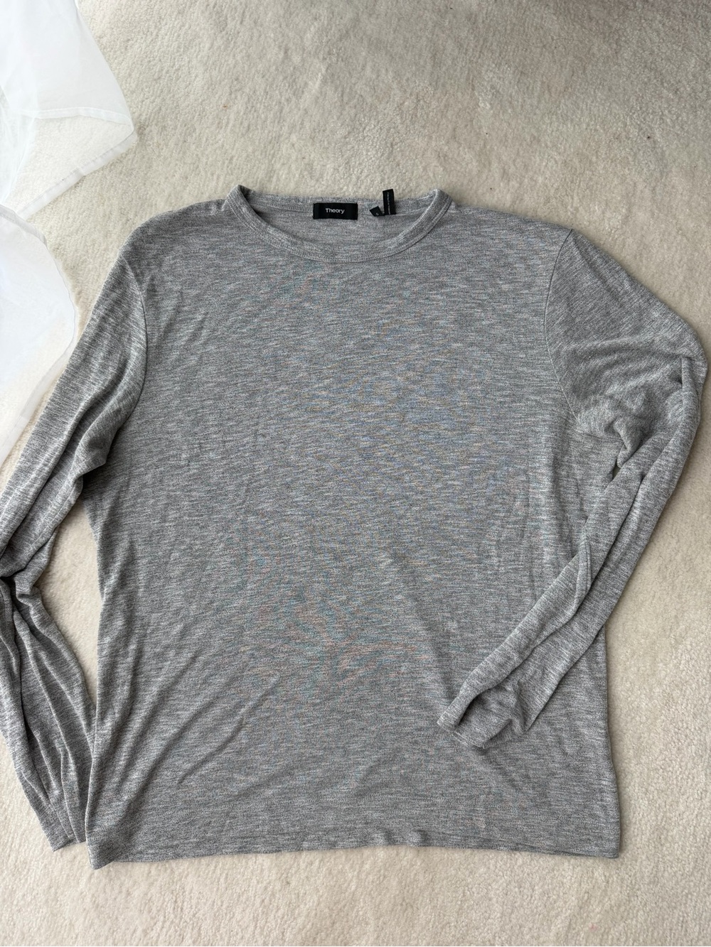 Theory Men's Ultra Soft Long Sleeve Crewneck Shirt - Gray